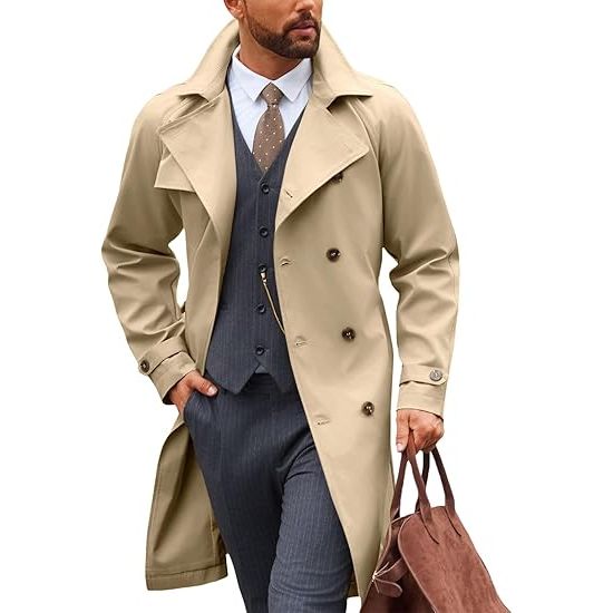 Men's Double-Breasted Trench Coat