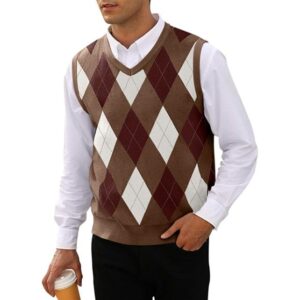 Men's Slim-Fit V-Neck Argyle Sweater Vest