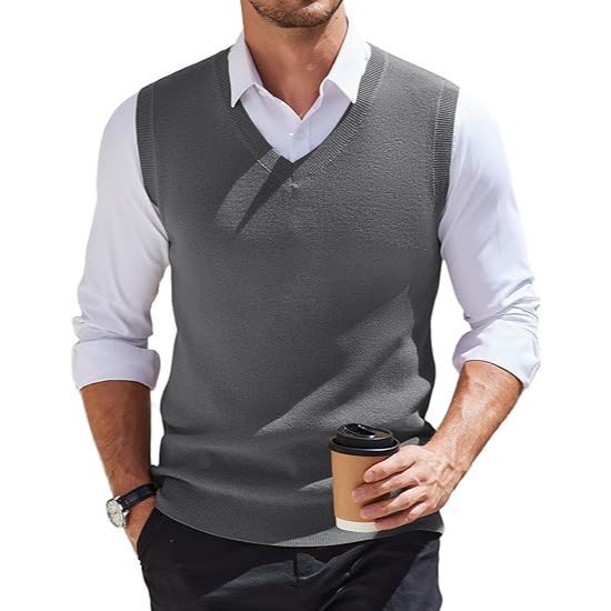 Men's V-Neck Slim-Fit Knitted Sweater Vest